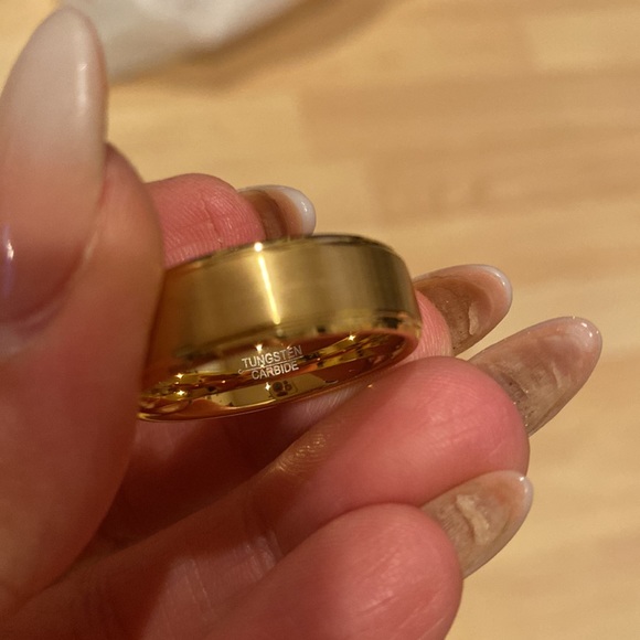 THE CEO YELLOW GOLD PLATED TUNGSTEN WEDDING BAND - Picture 6 of 12
